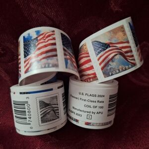 Forever Flag Postage Stamps 2 Rolls Of 100 Each Total 200 First Class Stamp
